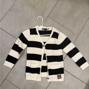 Beau Hudson Black and White Striped Cardigan Size 2 (runs big)